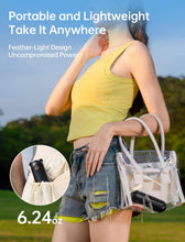 Load image into Gallery viewer, Handheld Fan with 4500mAh Power Bank – Foldable, 3 Speeds (Black)