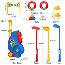 Load image into Gallery viewer, Kids' Portable Golf Club Set with Caddy | Educational Outdoor Toy for Toddlers