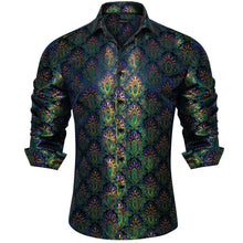 Load image into Gallery viewer, DiBanGu Paisley Green & Gold Dress Shirt