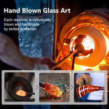 Load image into Gallery viewer, Hand-Blown Glass Spiral Ribbon Hummingbird Feeder | Colorful Garden Decor