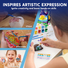 Load image into Gallery viewer, Glow-in-the-Dark Rock Painting Craft Kit | Creative DIY Art Set for Kids