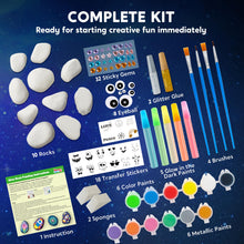 Load image into Gallery viewer, Glow-in-the-Dark Rock Painting Craft Kit | Creative DIY Art Set for Kids