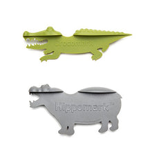 Load image into Gallery viewer, Crocomark and Hippomark - Cool Animal Bookmark Set (2 Pack) - Gifteee Unique & Unusual gifts, Cool gift ideas
