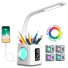 Load image into Gallery viewer, Study Desk Lamp with USB Charging Port, Calendar, & Dimmable Night Light - Gifteee Unique & Unusual gifts, Cool gift ideas