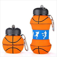 Load image into Gallery viewer, Silicone Foldable Basketball Sports Travel Water bottle - Gifteee. Find cool &amp; unique gifts for men, women and kids
