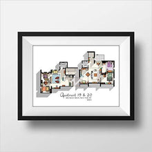 Load image into Gallery viewer, Friends TV Show Apartment Floor Plan - Gifteee Unique & Unusual gifts, Cool gift ideas