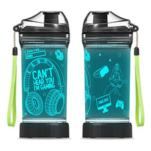 Load image into Gallery viewer, Can't Hear You I'm Gaming - Light Up Water Bottle - Gifteee Unique & Unusual gifts, Cool gift ideas
