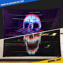 Load image into Gallery viewer, Blacklight Skull Tapestry - Gifteee Unique & Unusual gifts, Cool gift ideas