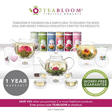Load image into Gallery viewer, Teabloom Heart Shaped Flowering Tea – 12 Assorted Blooming Tea Flowers – Green Tea + Jasmine, Pomegranate, Strawberry, Rose, Litchi & Peach – Gift For Tea Lover's Anniversary, Valentine, Birthday - Gifteee Unique & Unusual gifts, Cool gift ideas