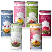 Load image into Gallery viewer, Teabloom Heart Shaped Flowering Tea – 12 Assorted Blooming Tea Flowers – Green Tea + Jasmine, Pomegranate, Strawberry, Rose, Litchi & Peach – Gift For Tea Lover's Anniversary, Valentine, Birthday - Gifteee Unique & Unusual gifts, Cool gift ideas