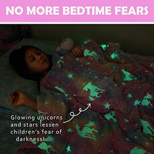 Load image into Gallery viewer, Glow in The Dark Unicorn Throw Blanket
