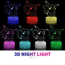 Load image into Gallery viewer, Pikachu 3D Illusion LED Night Light - Gifteee Unique & Unusual gifts, Cool gift ideas