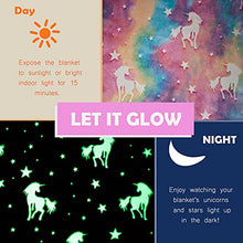Load image into Gallery viewer, Glow in The Dark Unicorn Throw Blanket
