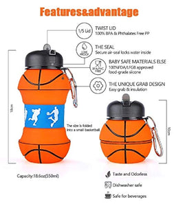 Silicone Foldable Basketball Sports Travel Water bottle - Gifteee. Find cool & unique gifts for men, women and kids