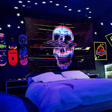 Load image into Gallery viewer, Blacklight Skull Tapestry - Gifteee Unique & Unusual gifts, Cool gift ideas