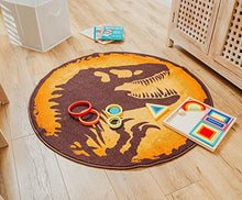 Load image into Gallery viewer, Jurassic World Logo 39-Inch Round Rug - Gifteee Unique & Unusual gifts, Cool gift ideas