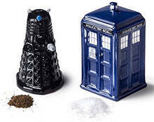 Load image into Gallery viewer, Doctor Who Tardis vs Dalek Salt and Pepper Shaker - Gifteee Unique & Unusual gifts, Cool gift ideas
