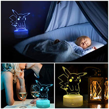 Load image into Gallery viewer, Pikachu 3D Illusion LED Night Light - Gifteee Unique & Unusual gifts, Cool gift ideas