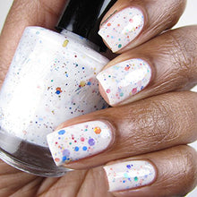Load image into Gallery viewer, White Glitter Nail Polish with Rainbow Glitters - Gifteee Unique & Unusual gifts, Cool gift ideas
