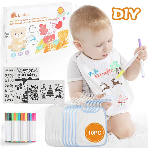 DIY Bibs Set - 10Pcs - Gifteee. Find cool & unique gifts for men, women and kids