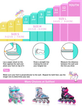 Load image into Gallery viewer, Rainbow Unicorn 4 Size Adjustable Light up Roller Skates - Gifteee Unique & Unusual gifts, Cool gift ideas