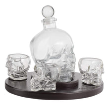 Load image into Gallery viewer, Large Skull Face Decanter with 4 Skull Shot Glasses - Gifteee Unique & Unusual gifts, Cool gift ideas
