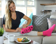 Load image into Gallery viewer, Bring Me Coffee Fuzzy Pink Socks - Gifteee Unique & Unusual gifts, Cool gift ideas