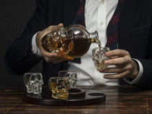 Load image into Gallery viewer, Large Skull Face Decanter with 4 Skull Shot Glasses - Gifteee Unique & Unusual gifts, Cool gift ideas