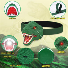 Load image into Gallery viewer, Dinosaur Headlamp for Kids - Gifteee Unique & Unusual gifts, Cool gift ideas