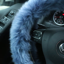 Load image into Gallery viewer, Winter Warm Faux Wool Steering Wheel Cover with Handbrake Cover & Gear Shift Cover - Gifteee Unique & Unusual gifts, Cool gift ideas