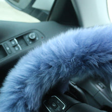 Load image into Gallery viewer, Winter Warm Faux Wool Steering Wheel Cover with Handbrake Cover & Gear Shift Cover - Gifteee Unique & Unusual gifts, Cool gift ideas