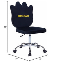 Load image into Gallery viewer, Badtz-Maru Vanity Chair – Black Swivel Makeup Chair with Wheels
