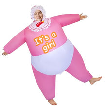Load image into Gallery viewer, Baby Inflatable Costumes – Boy &amp; Girl Blow-Up Gender Reveal Suits
