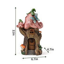 Load image into Gallery viewer, Solar Mushroom House &amp; Gnome Figurine – Hand-Sculpted Waterproof Garden Light
