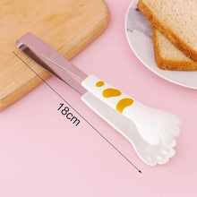 Load image into Gallery viewer, Stainless Steel Cat Paw Kitchen Tongs – Cute Non-Slip Cooking &amp; Salad Tongs
