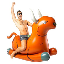 Load image into Gallery viewer, Giant Bull Ride-On Pool Float – Inflatable Rodeo Rocker
