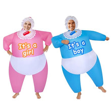 Load image into Gallery viewer, Baby Inflatable Costumes – Boy &amp; Girl Blow-Up Gender Reveal Suits
