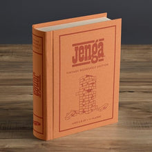 Load image into Gallery viewer, Vintage Bookshelf Block Tower Game – 54-Piece Wooden Stacking Game
