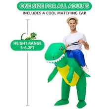 Load image into Gallery viewer, Inflatable T-Rex Costume – Funny Blow-Up Dinosaur Suit for Adults
