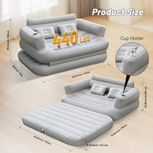 Load image into Gallery viewer, Inflatable Sofa Bed – Convertible Air Couch with Pump &amp; Pillows
