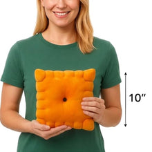 Load image into Gallery viewer, Cheesy Snack Cracker Square Plush Toy – 10x10 Inch Soft Sensory Food Plushie

