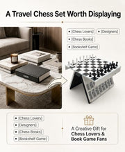 Load image into Gallery viewer, Book-Style Magnetic Chess Set – Folding Travel Chess Board
