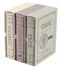 Load image into Gallery viewer, Vintage Bookshelf Games 3-Pack – Clue, Monopoly &amp; Scrabble Set
