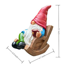 Load image into Gallery viewer, Generic Coffee Drinking Gnome in Rocking Chair – 7-Inch Indoor &amp; Outdoor Statue
