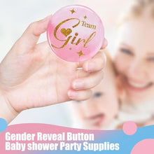 Load image into Gallery viewer, Gender Reveal Pins – 60 "Team Boy" &amp; "Team Girl" Button Badges
