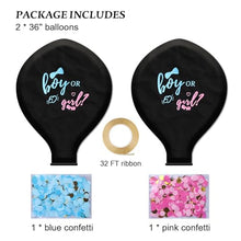 Load image into Gallery viewer, Gender Reveal Confetti Balloons – Black Pop-to-Reveal Kit
