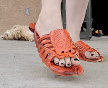 Load image into Gallery viewer, Lobster &amp; Fish Slippers – Novelty Bass Sandals
