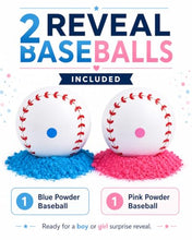 Load image into Gallery viewer, Gender Reveal Baseballs – Pink &amp; Blue Powder 2-Pack

