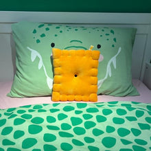 Load image into Gallery viewer, Cheesy Snack Cracker Square Plush Toy – 10x10 Inch Soft Sensory Food Plushie

