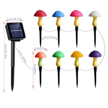 Load image into Gallery viewer, Viewpick 8-Pack Cracked Glass Solar Mushroom Lights – Multi-Color Outdoor Garden Gnome Friendly
